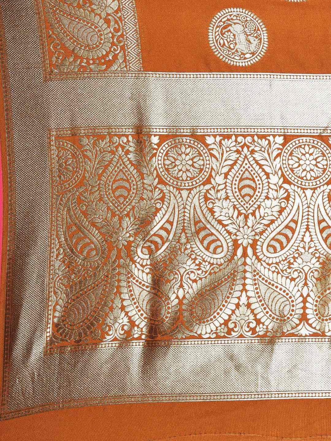 Traditional Silk Blend Banarasi Saree in Mustard Colour