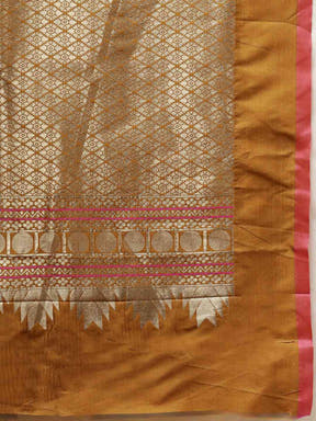  Kanjivaram Mustard Colour Silk Blend Sarees