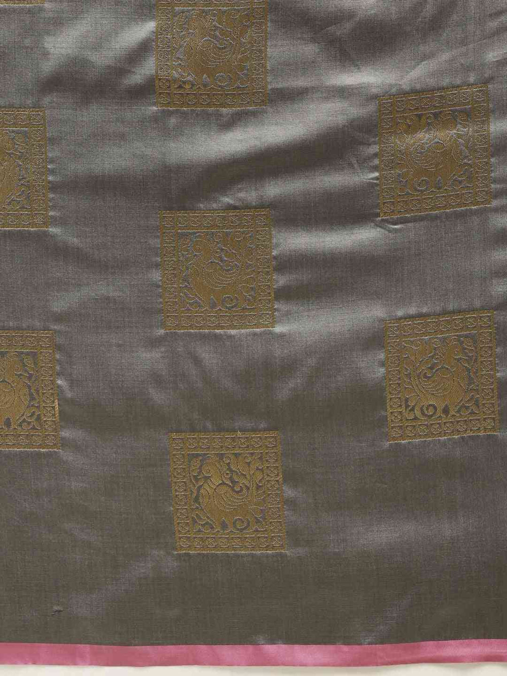 Kanjivaram Grey Colour Silk Blend Woven Design Saree