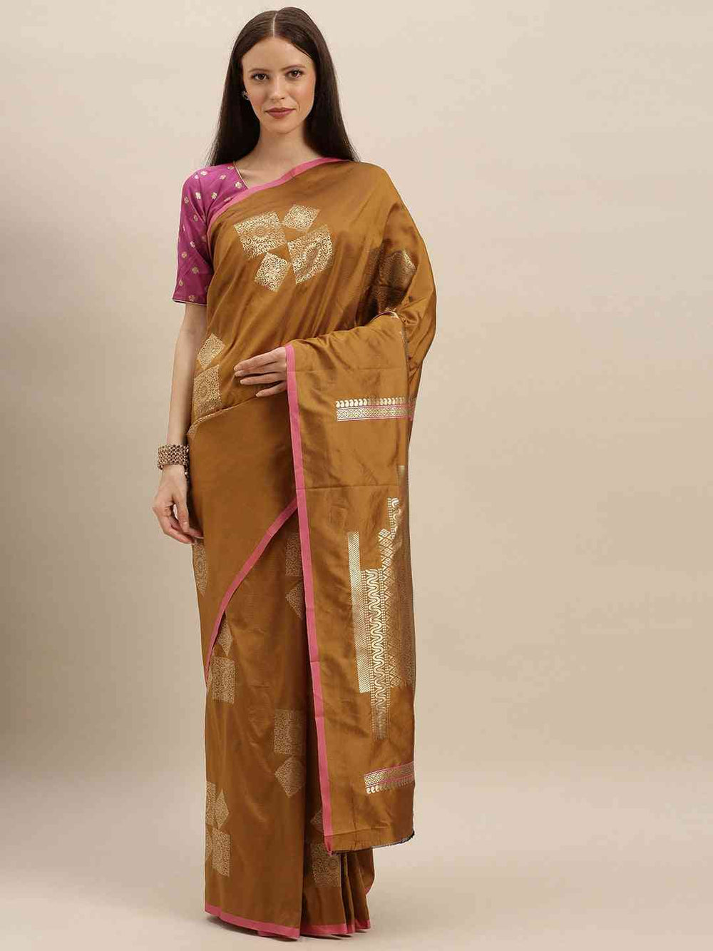 Stylish Kanjivaram Mustard Colour Silk Saree 