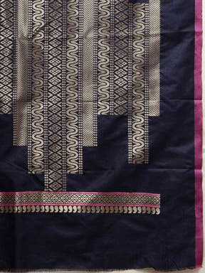 Stylish Kanjivaram Navy Colour Silk Blend Saree