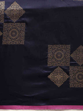Stylish Kanjivaram Navy Colour Silk Blend Saree