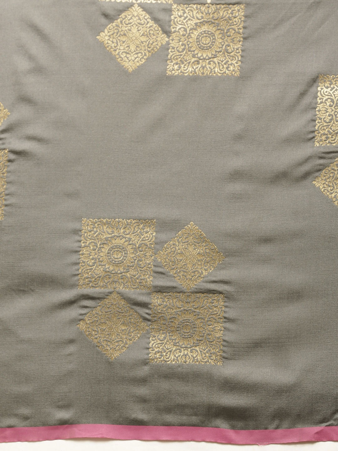 Stylish Kanjivaram Grey Colour Silk Blend Woven Design Saree