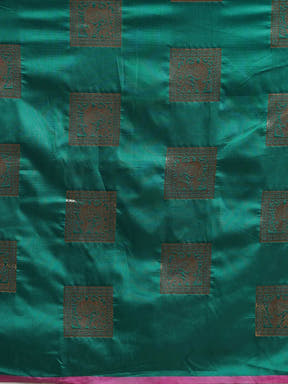 Kanjivaram Rama Colour Silk Blend Saree