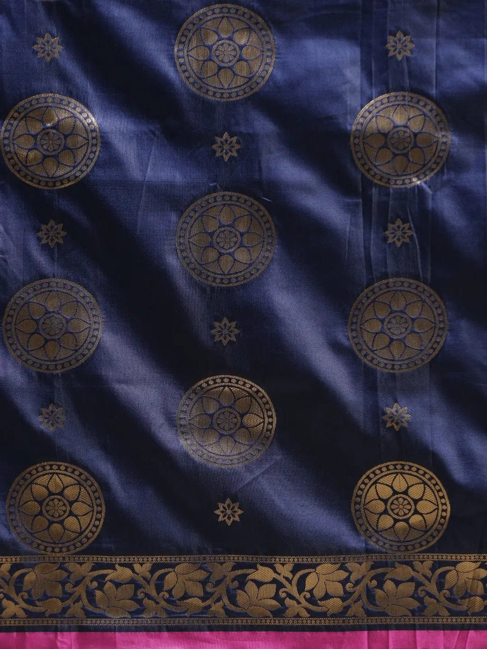 Banarasi Ethnic Motifs Navy Colour Woven Design Saree