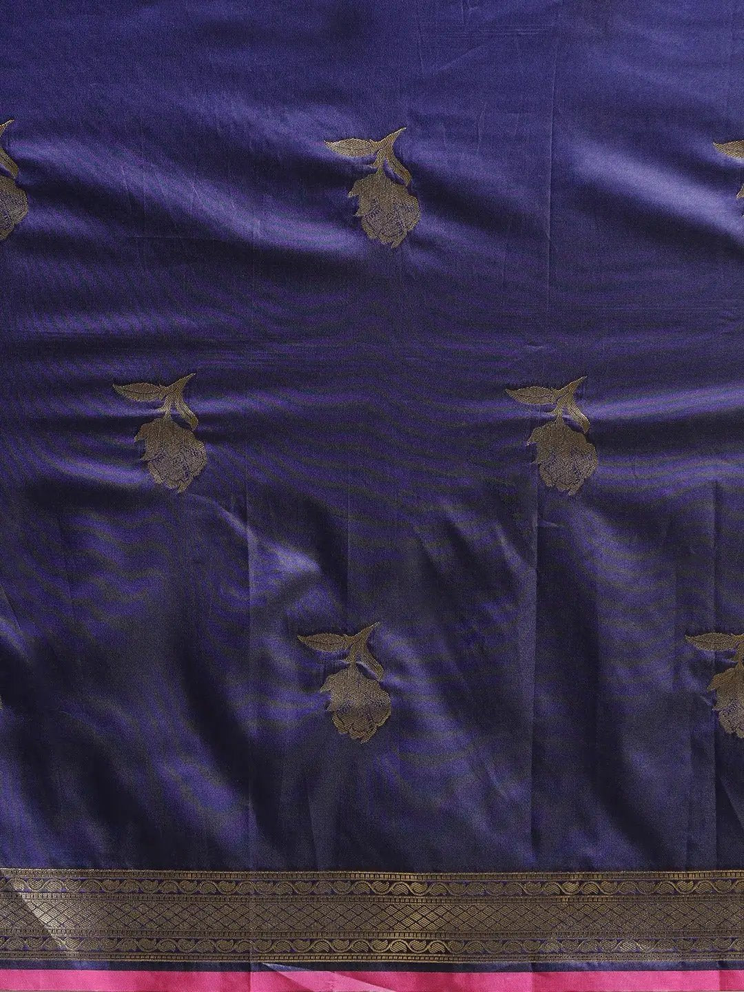 Traditional Banarasi Woven Design Navy Colour Silk Saree