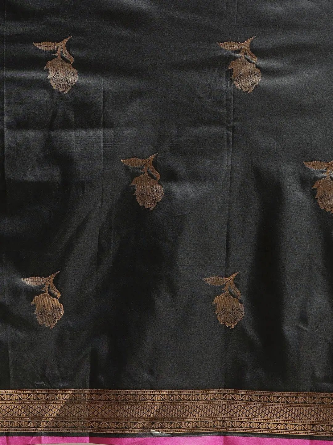 Traditional Banarasi Woven Design Black Colour Silk Saree