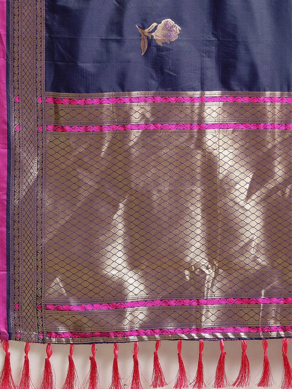  Traditional Banarasi Blue Colour Silk Woven Designs Saree 
