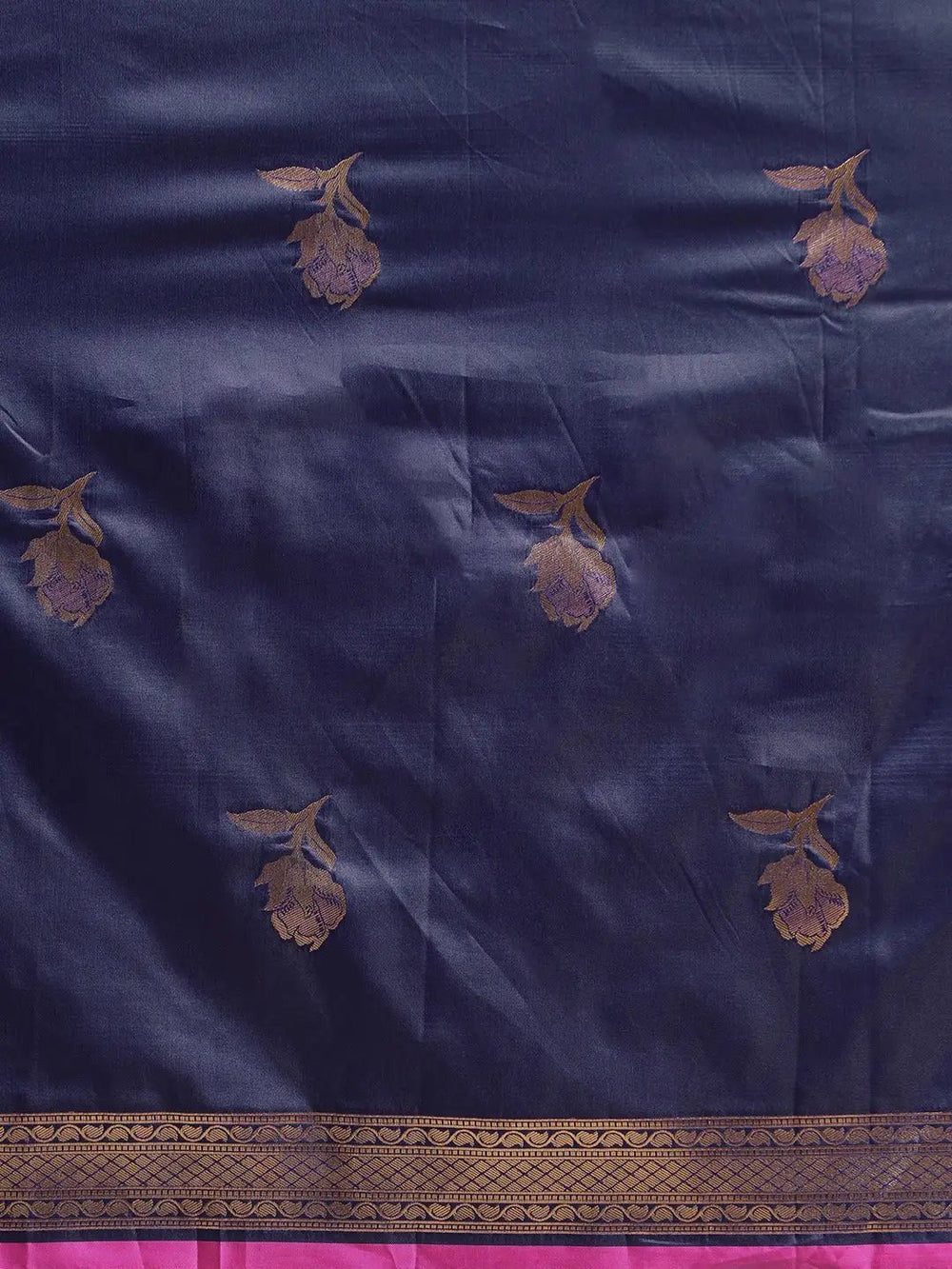  Traditional Banarasi Blue Colour Silk Woven Designs Saree 