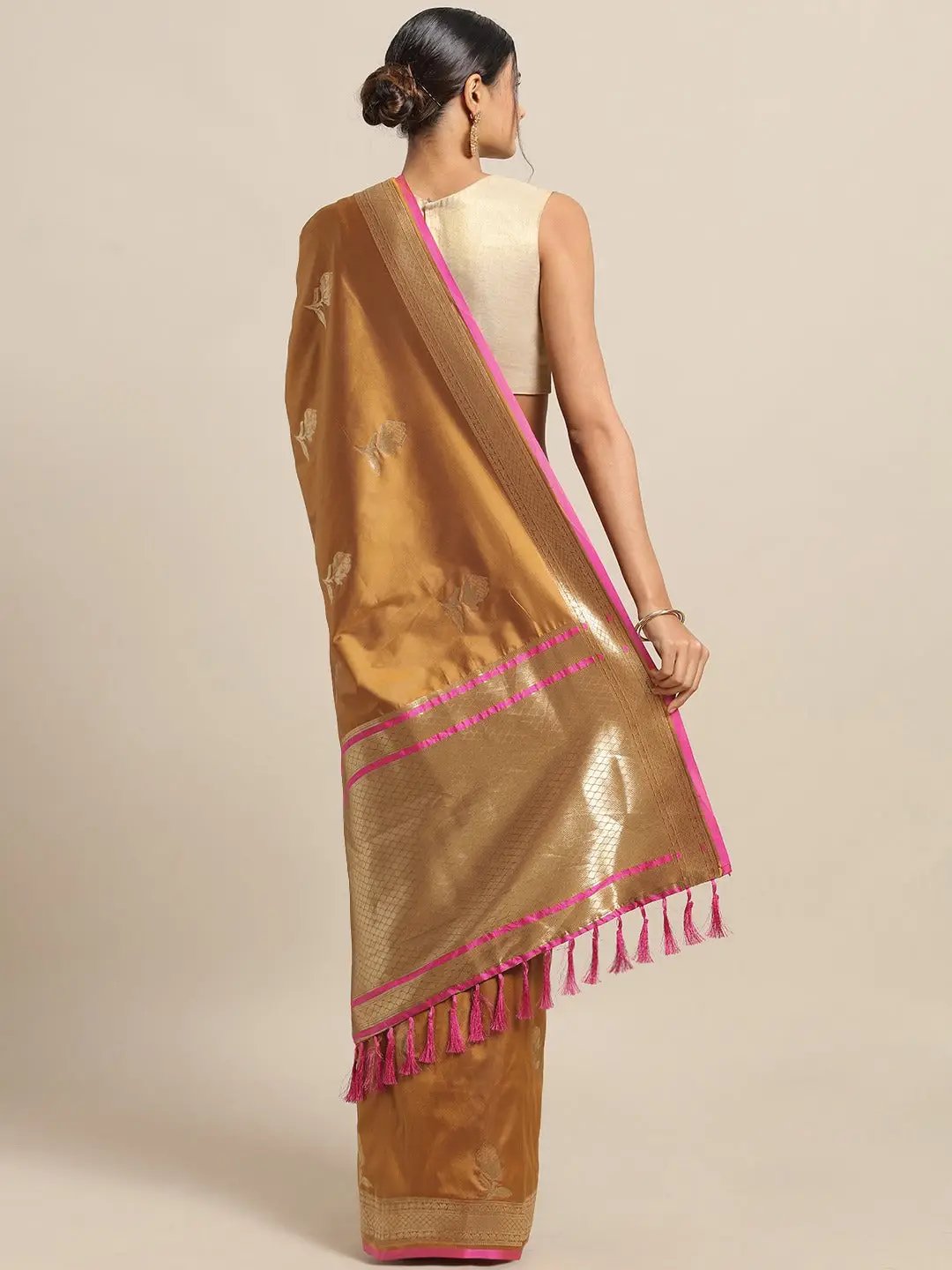 Banarasi Mustard Colour Silk Woven Design Saree Collection