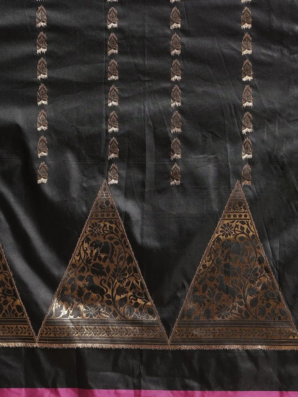  Digital Black Colour Silk Woven Desing Banarasi Saree 