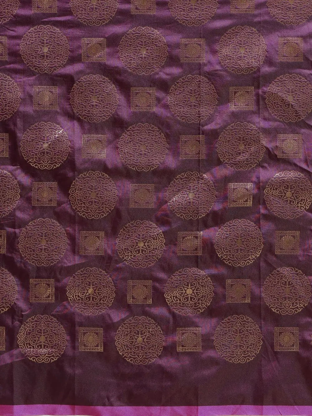 Banarasi Wine Colour Ethnic Motifs And Woven Design Saree