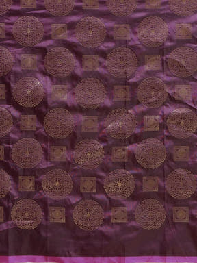 Banarasi Wine Colour Ethnic Motifs And Woven Design Saree