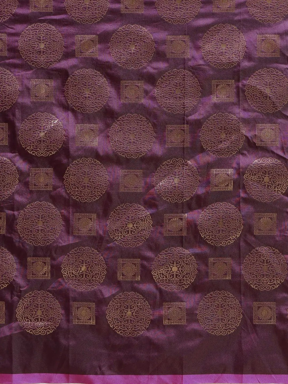Banarasi Wine Colour Ethnic Motifs And Woven Design Saree