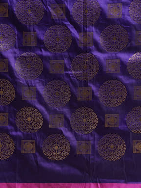 Stylish Purple Colour Banarasi Saree with Ethnic Motifs 