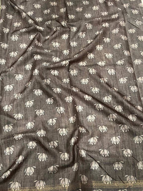 Regal Brown Tussar Ghicha Silk Saree