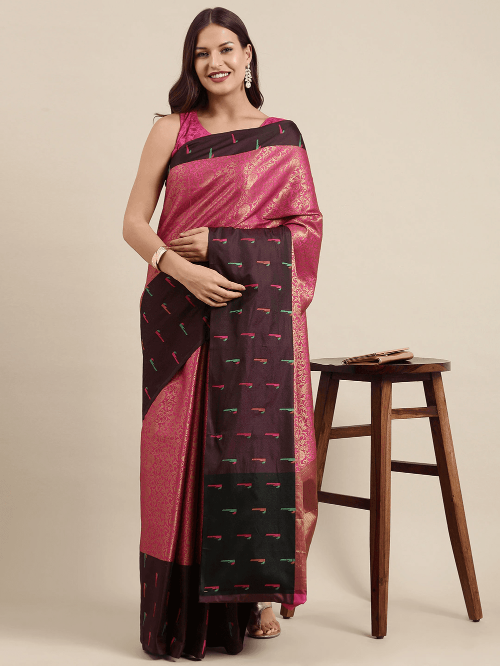 Kora Silk Banarasi Saree With Zari border