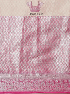 Kora Silk Banarasi Saree With Zari border