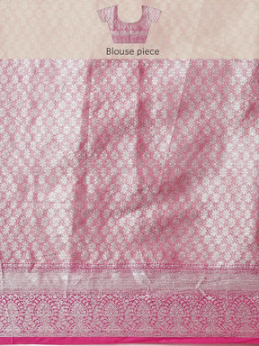 Kora Silk Banarasi Saree With Zari border