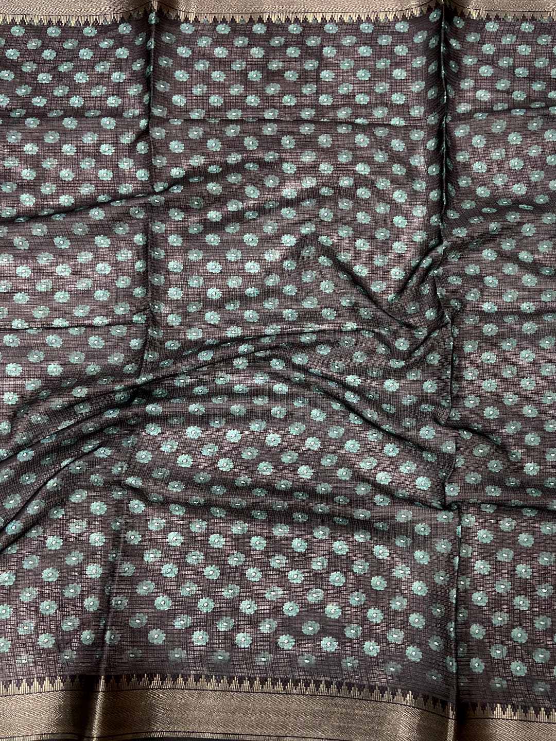 Blue Kota Doriya Stripe Print Saree

