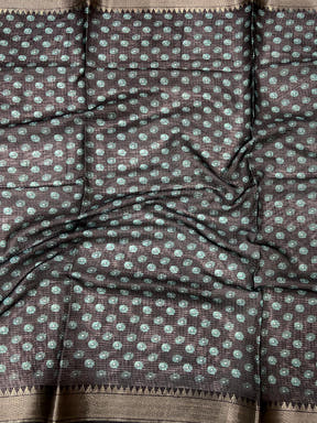 Blue Kota Doriya Stripe Print Saree

