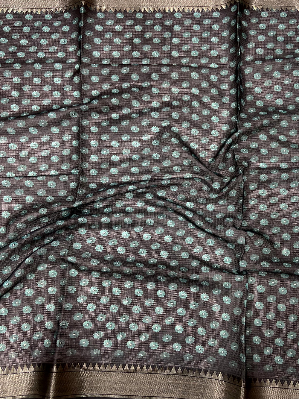 Blue Kota Doriya Stripe Print Saree