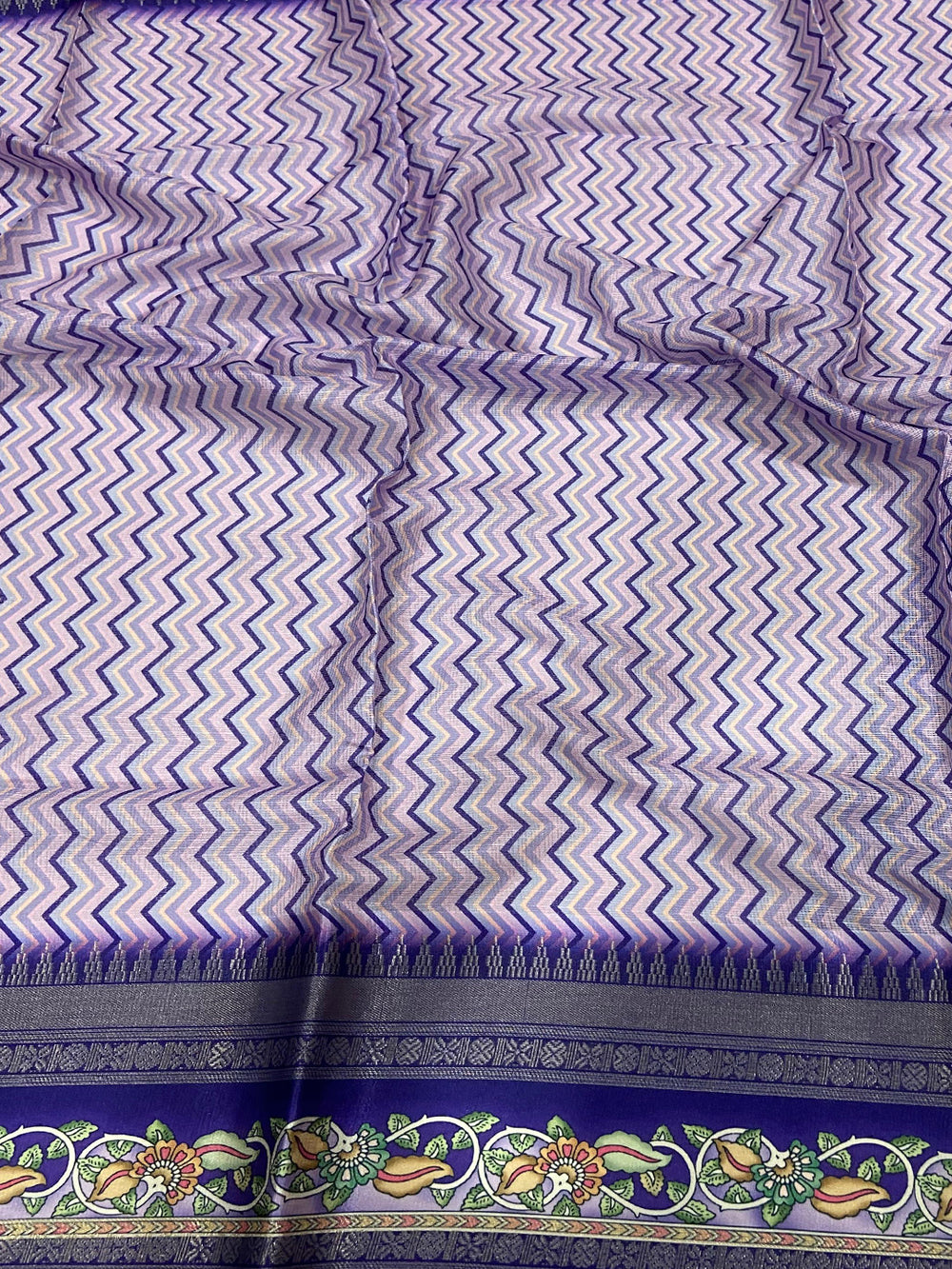Iris Purple Kota Satin Border Saree