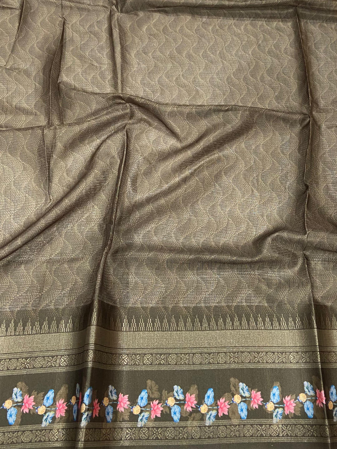 Beige Kota Satin Border Saree

