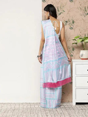 Soft Satin Georgette Pristel Colour Saree