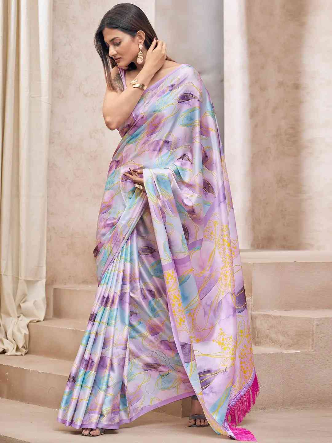 Soft Satin Georgette Saree with Trendy Digital Print