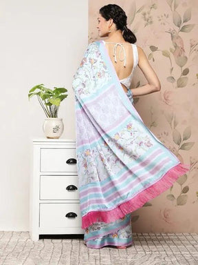 Soft Satin Georgette Pristel Colour Saree
