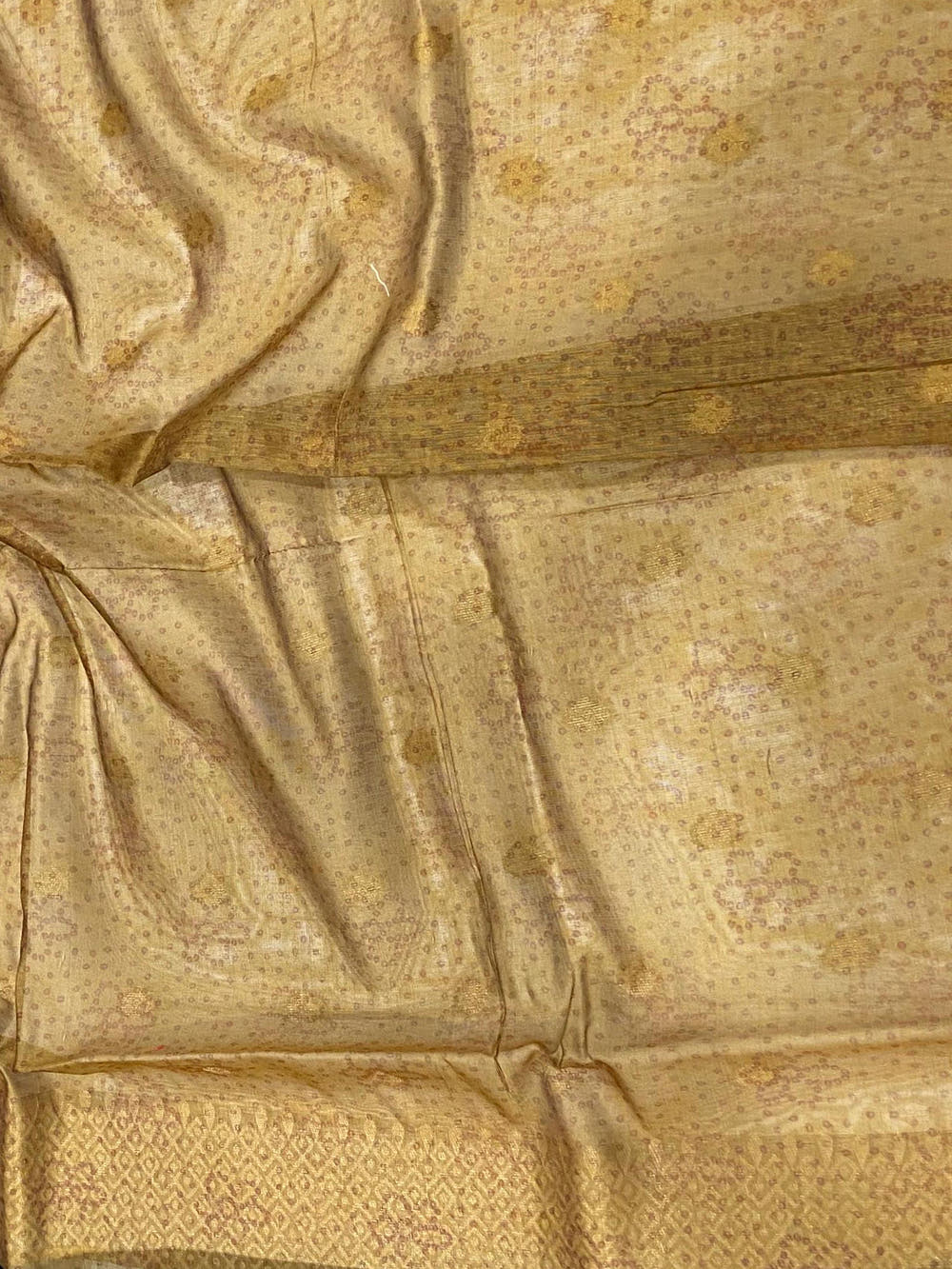 Green Gold Zari And Kalamkari Print Saree