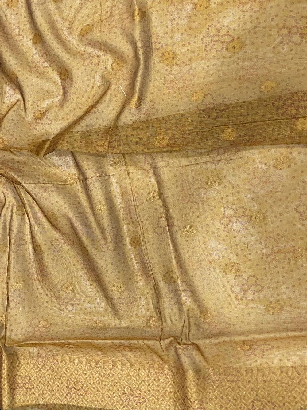 Green Gold Zari And Kalamkari Print Saree