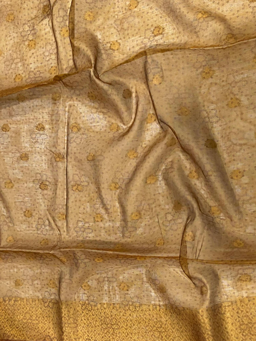 Pink Gold Zari And Kalamkari Print Saree