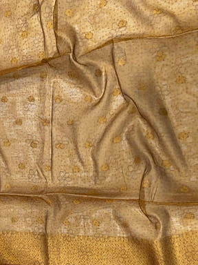 Pink Gold Zari And Kalamkari Print Saree