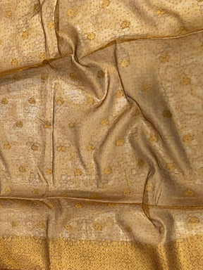 Pink Gold Zari And Kalamkari Print Saree