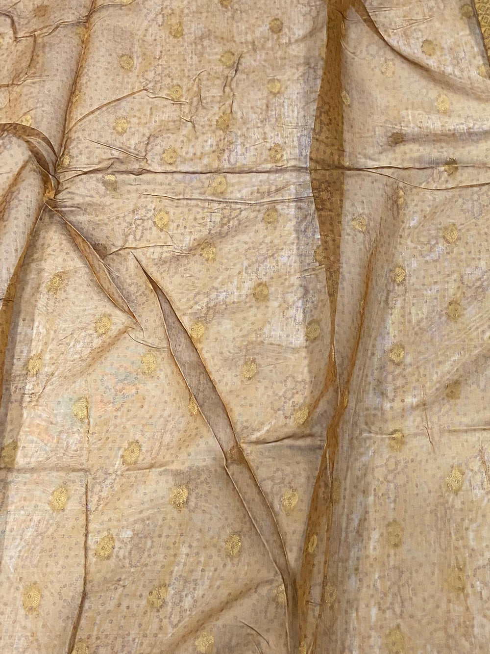 Rama Gold Zari And Kalamkari Print Saree