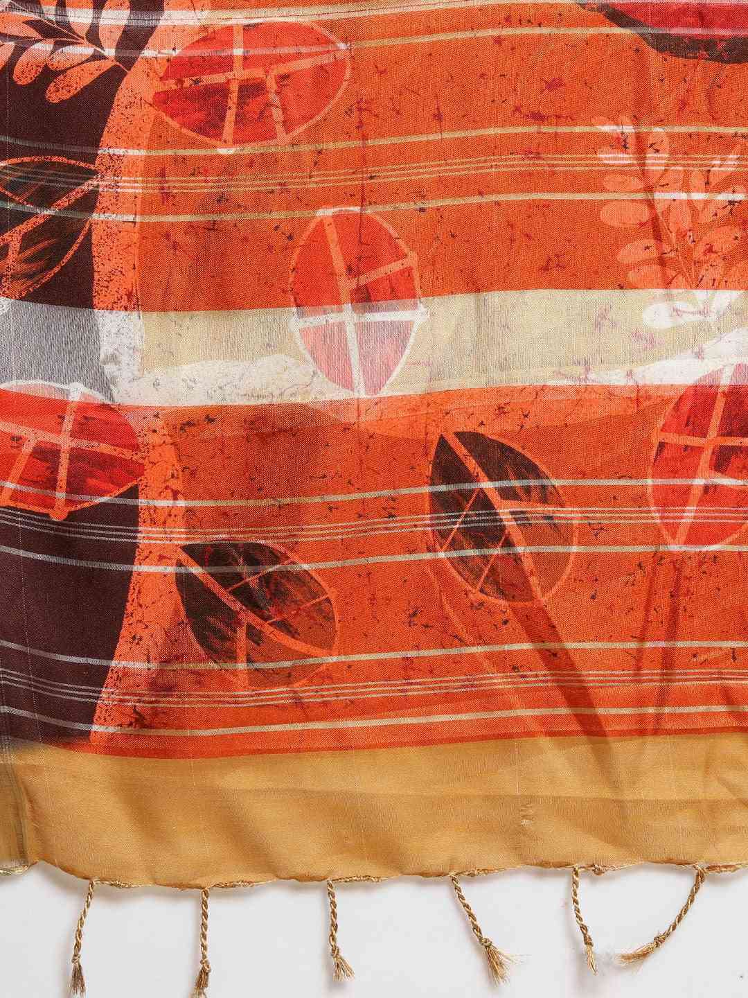 Exclusive Khadi Off White Colour Abstract Print Saree