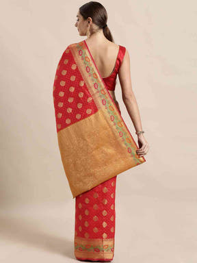 Banarasi Red Colour Woven Design Saree