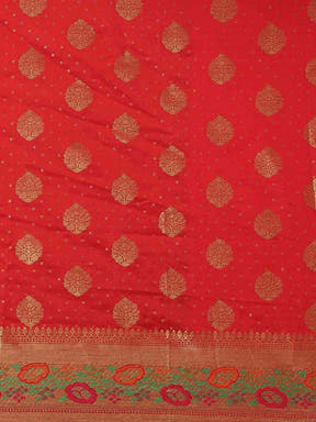 Banarasi Red Colour Woven Design Saree