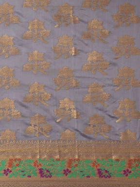 Banarasi Grey Colour Woven Design Saree 