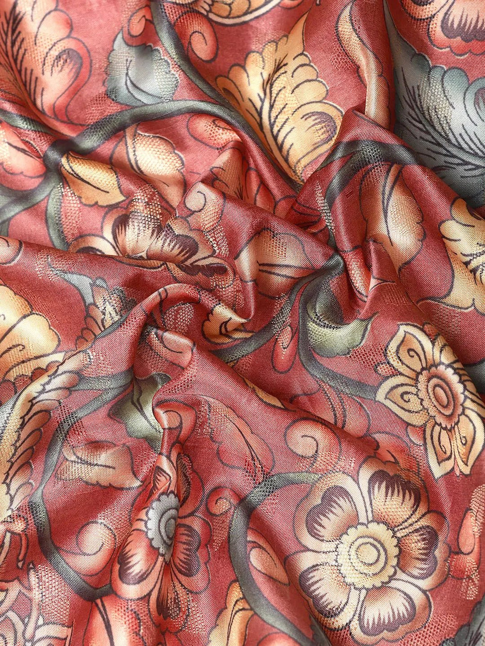 Kalamkari Pattu Banarasi Silk Saree