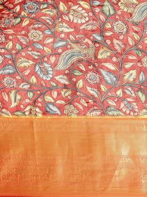 Kalamkari Pattu Banarasi Silk Saree