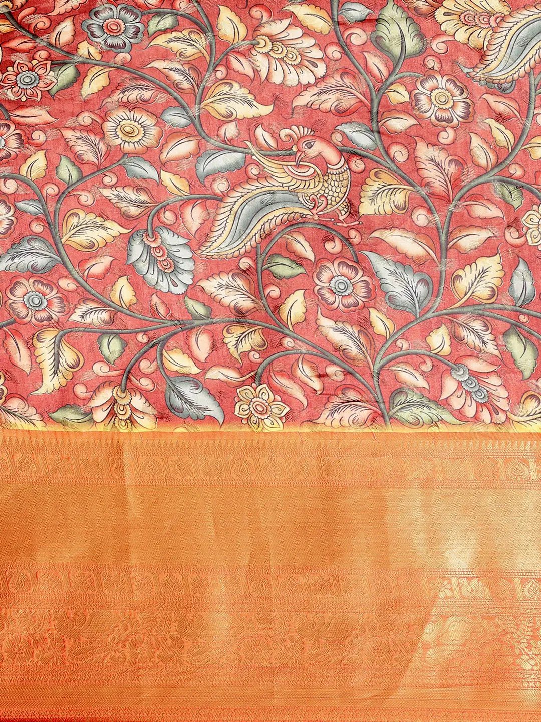 Kalamkari Pattu Banarasi Silk Saree