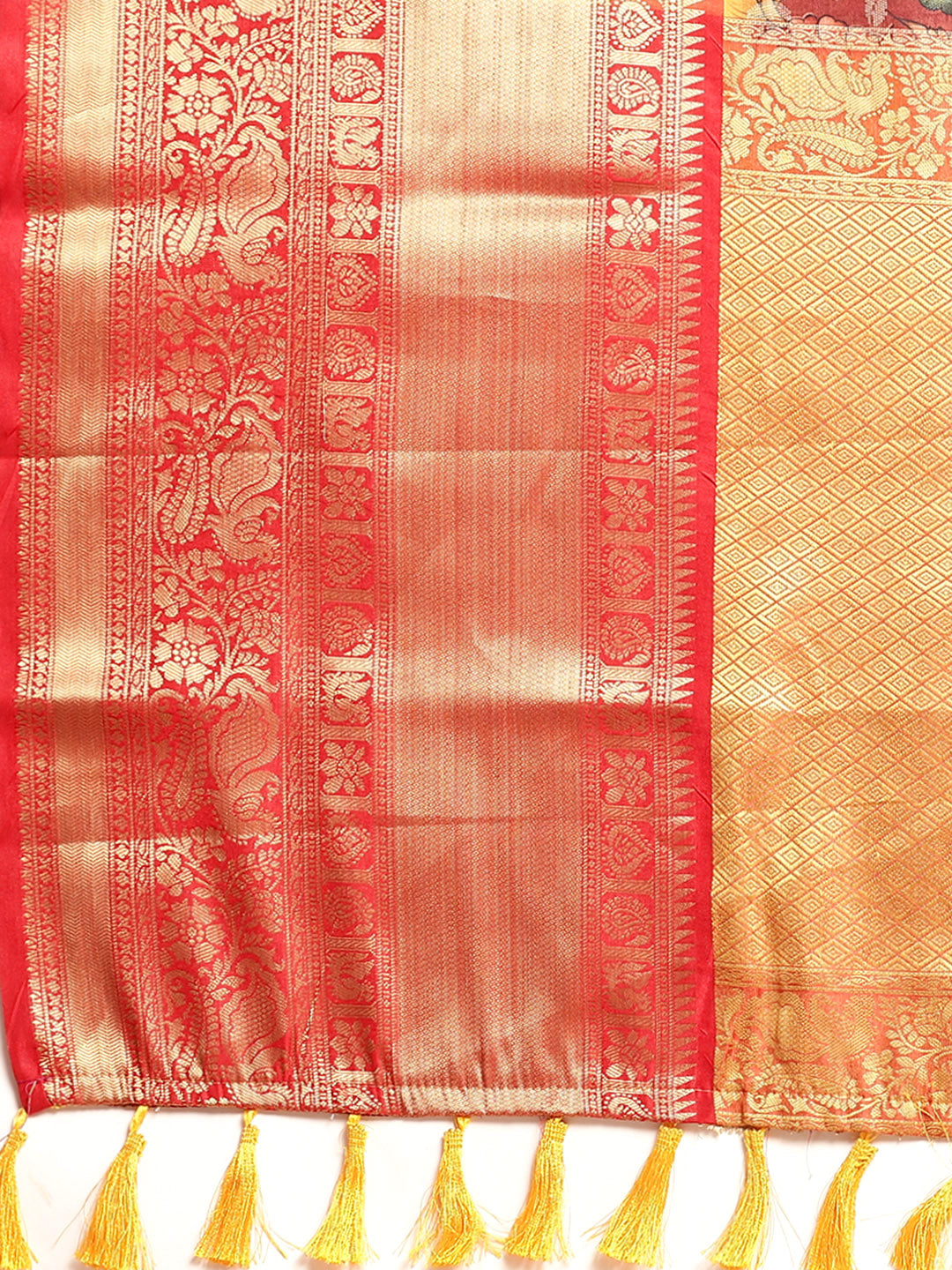 Kalamkari Pattu Banarasi Silk Saree