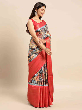 Kalamkari Pattu Banarasi Silk Saree