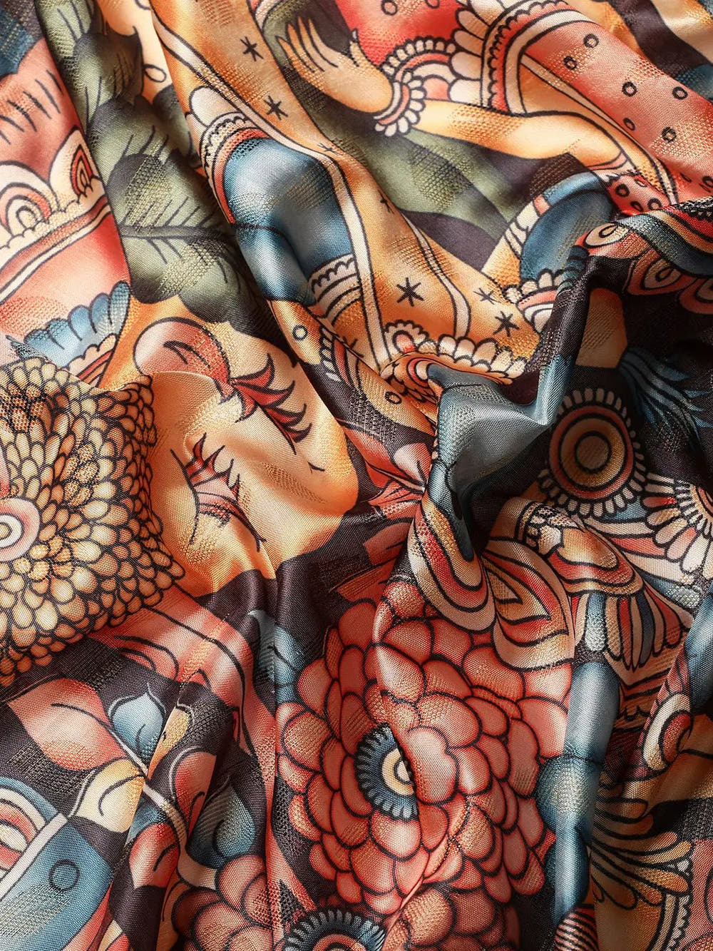 Kalamkari Pattu Banarasi Silk Saree