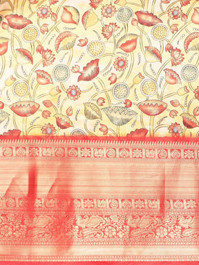 Kalamkari Pattu Banarasi Silk Saree
