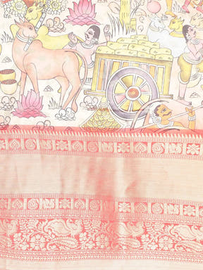 Kalamkari Pattu Banarasi Silk Saree