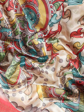 Kalamkari Pattu Banarasi Silk Saree